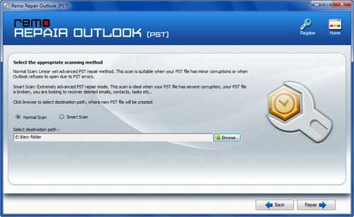 Outlook Folder Recovery  - Choose Scanning Mode