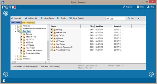 Recover Files Lost after System Restore - List of Recovered Files