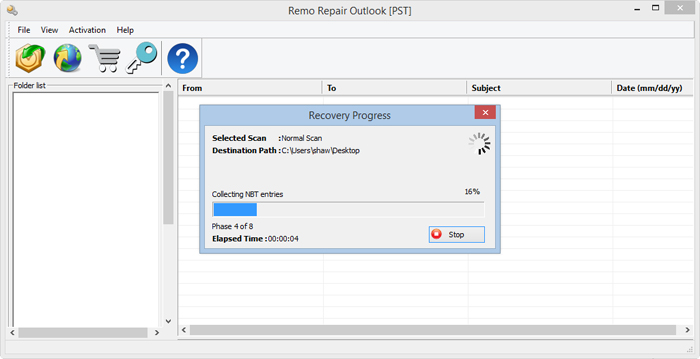 Outlook Folder Recovery  - Choose Scanning Mode